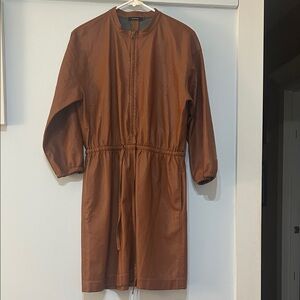 Natori Brown Vegan Luxe Leather Dress